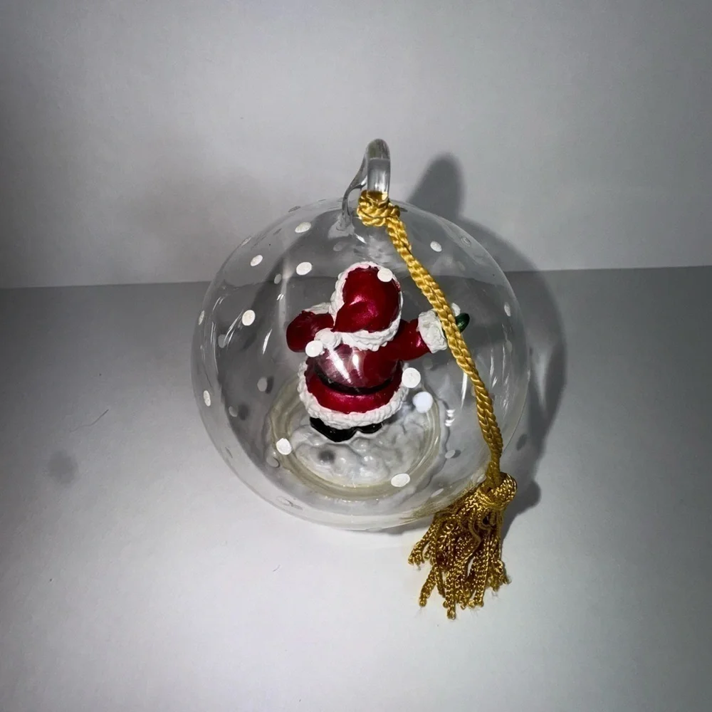 GORHAM Winter Follies Snow Globe  Santa Ornament